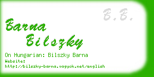 barna bilszky business card